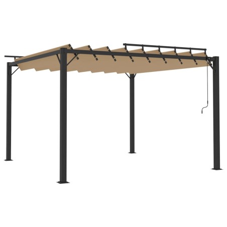 vidaXL Pergolato a Lamelle 3x3m Grigio Talpa Tessuto e Alluminio