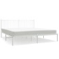 vidaXL Giroletto con Testiera Metallo Bianco 183x213 cm vidaXL Giroletto con Testiera Metallo Bianco 183x213 cm