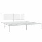 vidaXL Giroletto con Testiera Metallo Bianco 183x213 cm vidaXL Giroletto con Testiera Metallo Bianco 183x213 cm