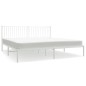 vidaXL Giroletto con Testiera Metallo Bianco 193x203 cm vidaXL Giroletto con Testiera Metallo Bianco 193x203 cm