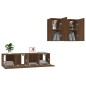 Set Mobili Porta TV 4 pz Rovere Marrone in Legno Multistrato Set Mobili Porta TV 4 pz Rovere Marrone in Legno Multistrato