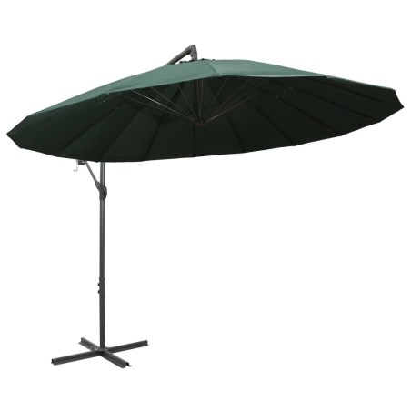 vidaXL Ombrellone a Sbalzo Verde 3 m Palo in Alluminio