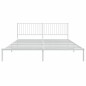 vidaXL Giroletto con Testiera Metallo Bianco 200x200 cm