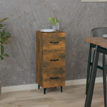vidaXL Credenza Rovere Fumo 34,5x34x90 cm in Legno Multistrato