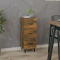 vidaXL Credenza Rovere Fumo 34,5x34x90 cm in Legno Multistrato vidaXL Credenza Rovere Fumo 34,5x34x90 cm in Legno Multistrato