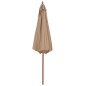 vidaXL Ombrellone da Esterni con Palo in Legno 300 cm Grigio Talpa