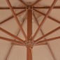 vidaXL Ombrellone da Esterni con Palo in Legno 300 cm Grigio Talpa