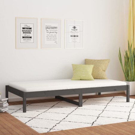 vidaXL Dormeuse Grigia 90x190 cm 3FT Single in Legno Massello di Pino