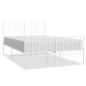 vidaXL Giroletto con Testiera e Pediera Metallo Bianco 135x190 cm vidaXL Giroletto con Testiera e Pediera Metallo Bianco 135x190 cm