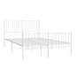 vidaXL Giroletto con Testiera e Pediera Metallo Bianco 135x190 cm vidaXL Giroletto con Testiera e Pediera Metallo Bianco 135x190 cm