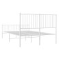 vidaXL Giroletto con Testiera e Pediera Metallo Bianco 135x190 cm vidaXL Giroletto con Testiera e Pediera Metallo Bianco 135x190 cm