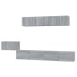 Set di Mobili Porta TV 5 pz Grigio Sonoma in Legno Multistrato Set di Mobili Porta TV 5 pz Grigio Sonoma in Legno Multistrato