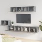 Set di Mobili Porta TV 5 pz Grigio Sonoma in Legno Multistrato Set di Mobili Porta TV 5 pz Grigio Sonoma in Legno Multistrato
