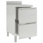 vidaXL Mobiletto da Cucina Commerciale con 2 Cassetti in Acciaio Inox vidaXL Mobiletto da Cucina Commerciale con 2 Cassetti in Acciaio Inox