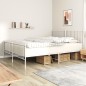 vidaXL Giroletto con Testiera e Pediera Metallo Bianco 183x213 cm vidaXL Giroletto con Testiera e Pediera Metallo Bianco 183x213 cm