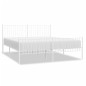 vidaXL Giroletto con Testiera e Pediera Metallo Bianco 183x213 cm vidaXL Giroletto con Testiera e Pediera Metallo Bianco 183x213 cm