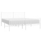 vidaXL Giroletto con Testiera e Pediera Metallo Bianco 183x213 cm vidaXL Giroletto con Testiera e Pediera Metallo Bianco 183x213 cm