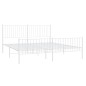 vidaXL Giroletto con Testiera e Pediera Metallo Bianco 183x213 cm vidaXL Giroletto con Testiera e Pediera Metallo Bianco 183x213 cm