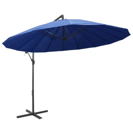 vidaXL Ombrellone a Sbalzo Blu 3 m Palo in Alluminio