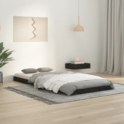 vidaXL Giroletto Nero 90x200 cm in Legno Massello di Pino