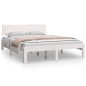 vidaXL Giroletto Bianco in Legno Massello 150x200 cm 5FT King Size