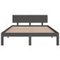 vidaXL Giroletto Grigio in Legno Massello 150x200 cm 5FT King Size vidaXL Giroletto Grigio in Legno Massello 150x200 cm 5FT King Size