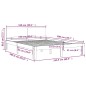 vidaXL Giroletto Grigio in Legno Massello 150x200 cm 5FT King Size vidaXL Giroletto Grigio in Legno Massello 150x200 cm 5FT King Size