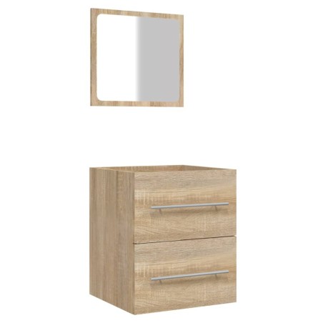 vidaXL Mobile da Bagno con Specchio Rovere Sonoma 41x38,5x48 cm 