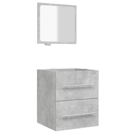 vidaXL Mobile da Bagno con Specchio Grigio Cemento 41x38,5x48 cm 