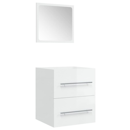 vidaXL Mobile da Bagno con Specchio bianco lucido 41x38,5x48 cm 