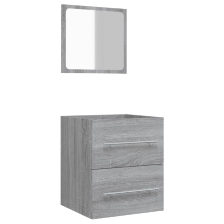 vidaXL Mobile da Bagno con Specchio Grigio Sonoma 41x38,5x48 cm 