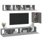 Set di Mobili Porta TV 6 pz Grigio Sonoma in Legno Multistrato Set di Mobili Porta TV 6 pz Grigio Sonoma in Legno Multistrato