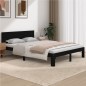 vidaXL Giroletto Nero in Legno Massello 150x200 cm King Size vidaXL Giroletto Nero in Legno Massello 150x200 cm King Size