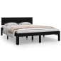 vidaXL Giroletto Nero in Legno Massello 150x200 cm King Size vidaXL Giroletto Nero in Legno Massello 150x200 cm King Size