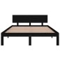 vidaXL Giroletto Nero in Legno Massello 150x200 cm King Size vidaXL Giroletto Nero in Legno Massello 150x200 cm King Size