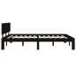 vidaXL Giroletto Nero in Legno Massello 150x200 cm King Size vidaXL Giroletto Nero in Legno Massello 150x200 cm King Size