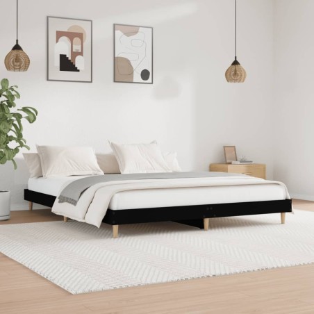 vidaXL Giroletto Nero 180x200 cm in Legno Multistrato