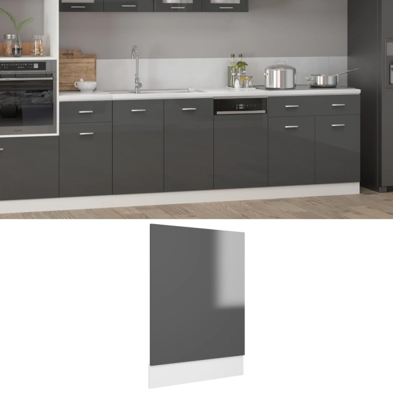 vidaXL Pannello Lavastoviglie Grigio Lucido 45x3x67 cm in Truciolato vidaXL Pannello Lavastoviglie Grigio Lucido 45x3x67 cm in Truciolato