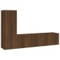 Set Mobili Porta TV 3 pz Rovere Marrone in Legno Multistrato Set Mobili Porta TV 3 pz Rovere Marrone in Legno Multistrato
