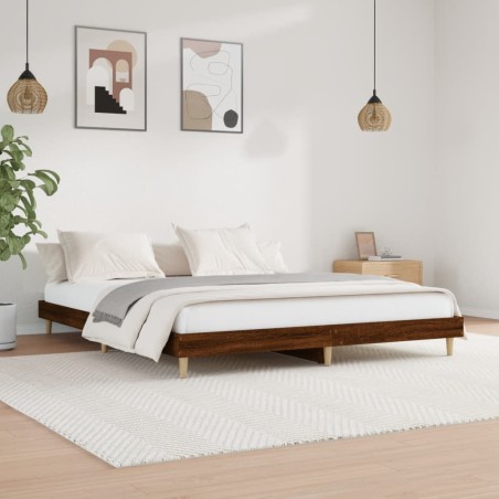 vidaXL Giroletto Rovere Marrone 160x200 cm in Legno Multistrato