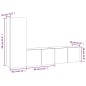 Set Mobili Porta TV 3 pz Rovere Marrone in Legno Multistrato Set Mobili Porta TV 3 pz Rovere Marrone in Legno Multistrato