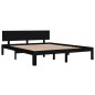 vidaXL Giroletto Nero in Legno Massello di Pino 160x200 cm vidaXL Giroletto Nero in Legno Massello di Pino 160x200 cm