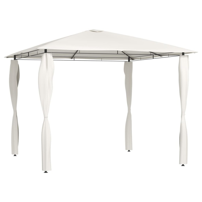 Gazebo con Montanti Rivestiti 3x3x2,6 m Crema 160 g/m² Gazebo con Montanti Rivestiti 3x3x2,6 m Crema 160 g/m²