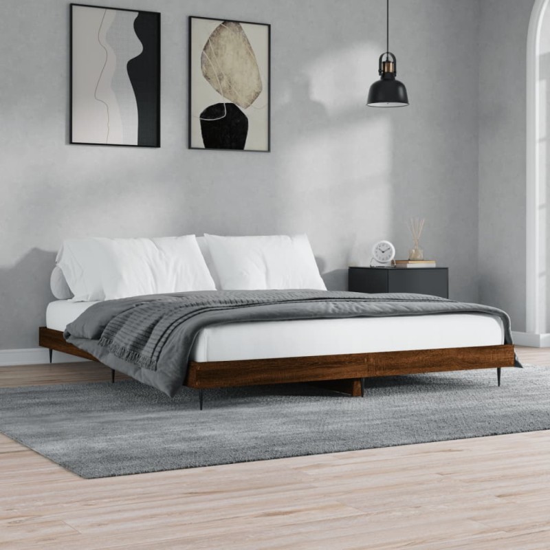 vidaXL Giroletto Rovere Marrone 160x200 cm in Legno Multistrato vidaXL Giroletto Rovere Marrone 160x200 cm in Legno Multistrato