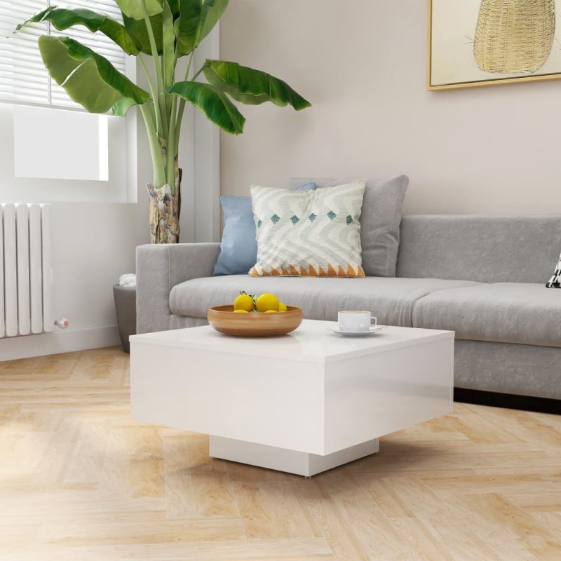 vidaXL Tavolino da Salotto Bianco Lucido 60x60x31,5 cm in Truciolato vidaXL Tavolino da Salotto Bianco Lucido 60x60x31,5 cm in Truciolato
