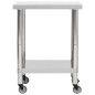 vidaXL Tavolo da Lavoro Cucina con Ruote 80x30x85 cm in Acciaio Inox vidaXL Tavolo da Lavoro Cucina con Ruote 80x30x85 cm in Acciaio Inox