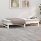 vidaXL Dormeuse Estraibile Bianca 2x(100x200)cm Legno Massello di Pino vidaXL Dormeuse Estraibile Bianca 2x(100x200)cm Legno Massello di Pino