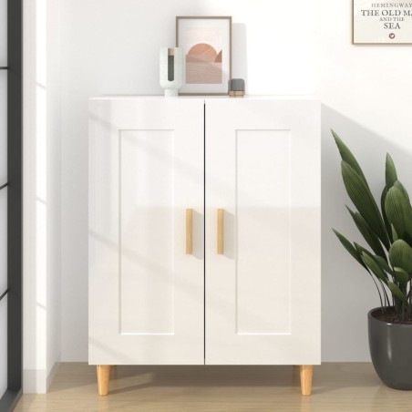 vidaXL Credenza 69,5x34x90 cm in Legno Multistrato Bianco Lucido