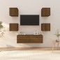 Set di Mobili TV a Parete Rovere Marrone in Legno Multistrato Set di Mobili TV a Parete Rovere Marrone in Legno Multistrato