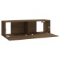 Set di Mobili TV a Parete Rovere Marrone in Legno Multistrato Set di Mobili TV a Parete Rovere Marrone in Legno Multistrato